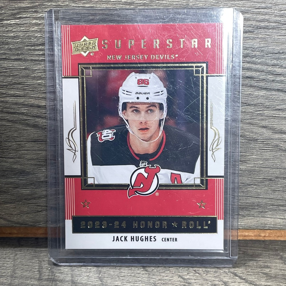 Upper Deck New Jersey Devils Hockey Card HR-25 Red Jack Hughes Honor Roll
